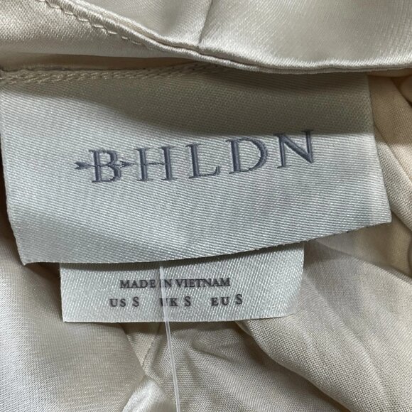 NEW ANTHROPOLOGIE X BHLDN Selma Halter Neck Satin Maxi Dress |Size S| Champagne - Picture 8 of 9